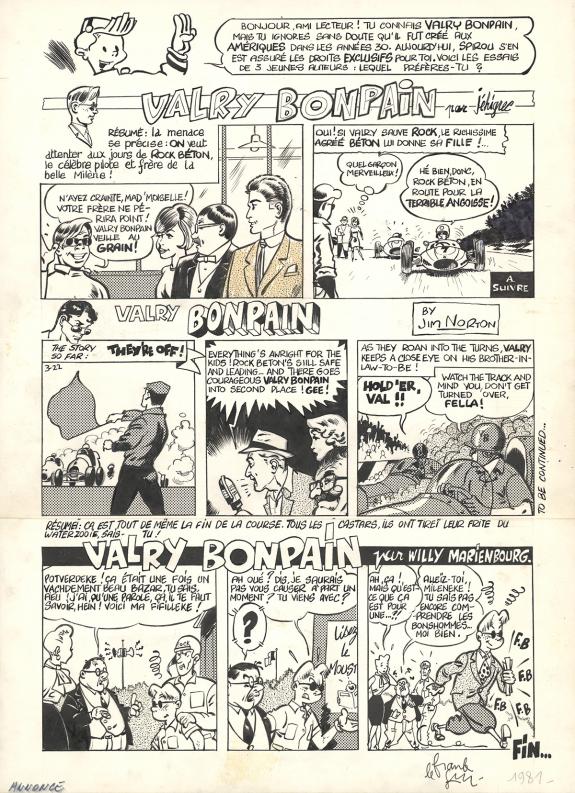 Frank Le Gall - Planche originale, "Valry Bonpain" 