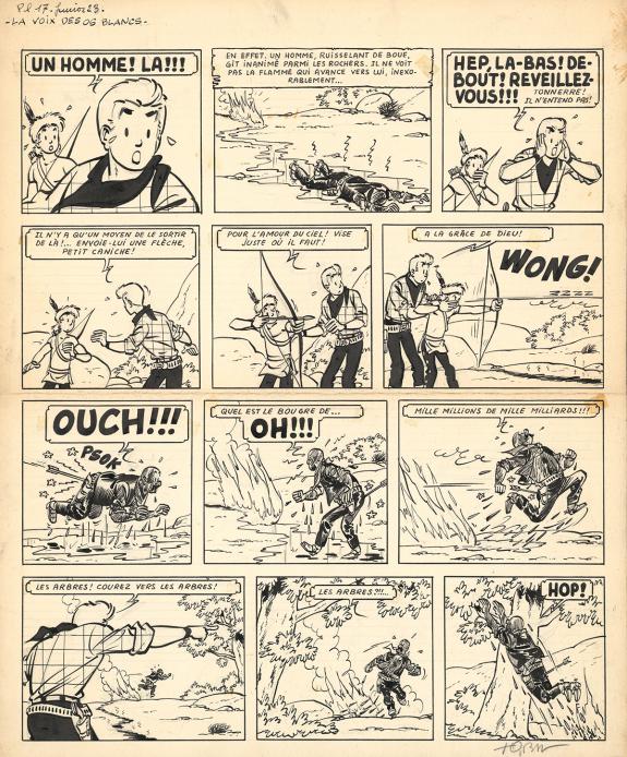 Tibet - Chick Bill, La Voix des os blancs, Planche originale