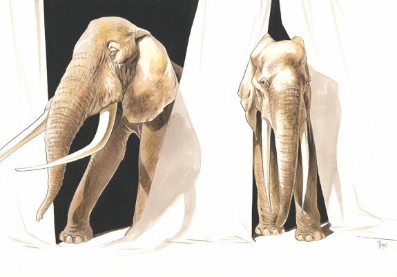 Frank P&eacute; - Illustration originale r&eacute;alis&eacute;e pour le calendrie