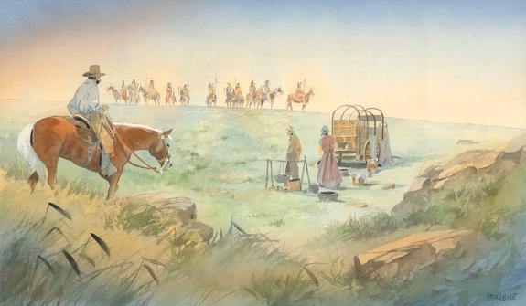 Patrick Prugne - Cheyenne, Illustration originale, "La Renco
