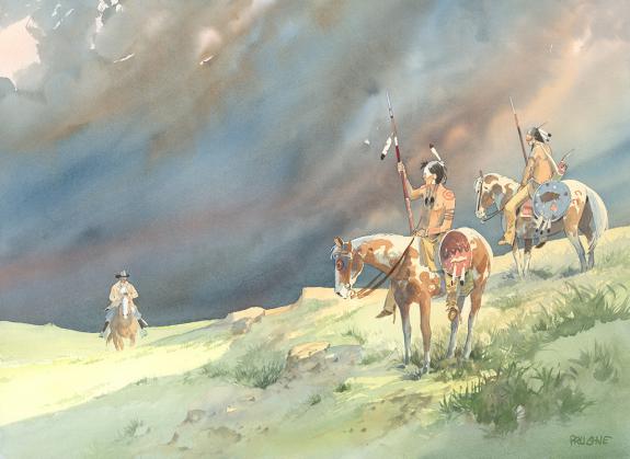Patrick Prugne - Cheyenne, Illustration originale, "L'&Eacute;trang