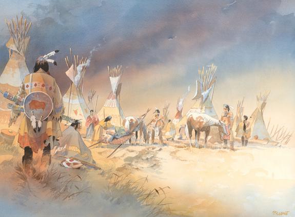 Patrick Prugne - Cheyenne, Illustration originale, "Le Campe
