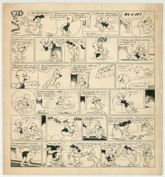 Rmas - Pif le chien, Planche originale publi&eacute;e dans Vaillant