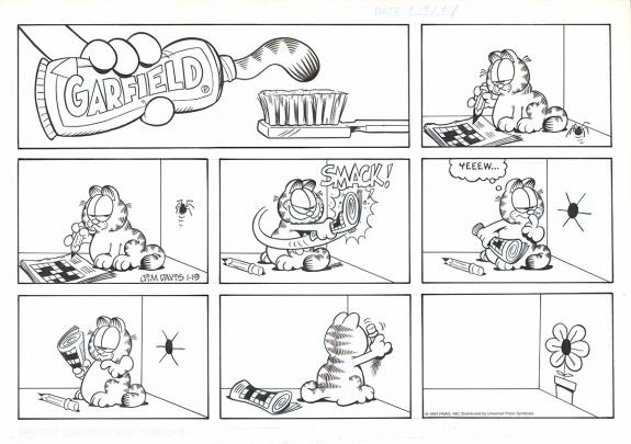 Jim Davis - Garfield, Planche originale, gag publi&eacute; dans le 