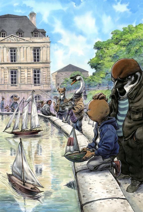Guznag - Illustration originale, Petits bateaux. S&eacute;lection "