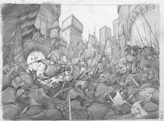 Fr&eacute;d&eacute;ric Pillot - Orlando Furioso, Crayonn&eacute; original chapitr
