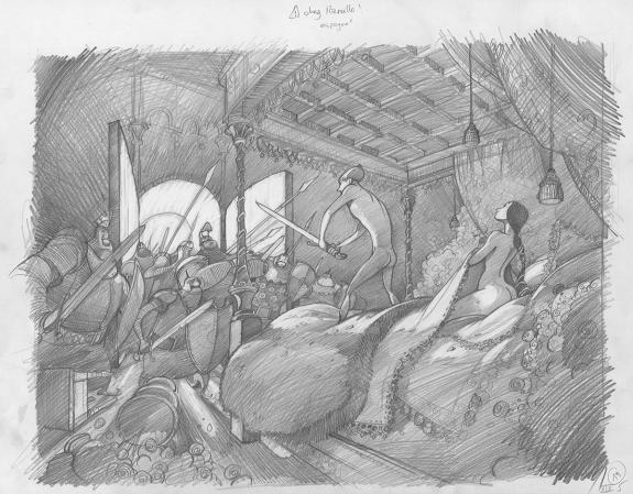 Fr&eacute;d&eacute;ric Pillot - Orlando Furioso, Crayonn&eacute; original chapitr